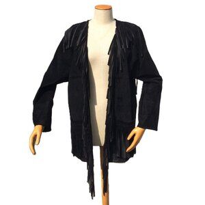 Augustina Suede Leather Fringe Jacket, Vintage O/S